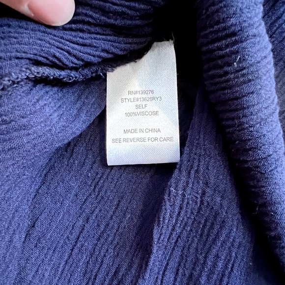 Daniel Rainn Blue Crepe Scrunch Shirt Size Small S Peasant Top - Picture 4 of 4